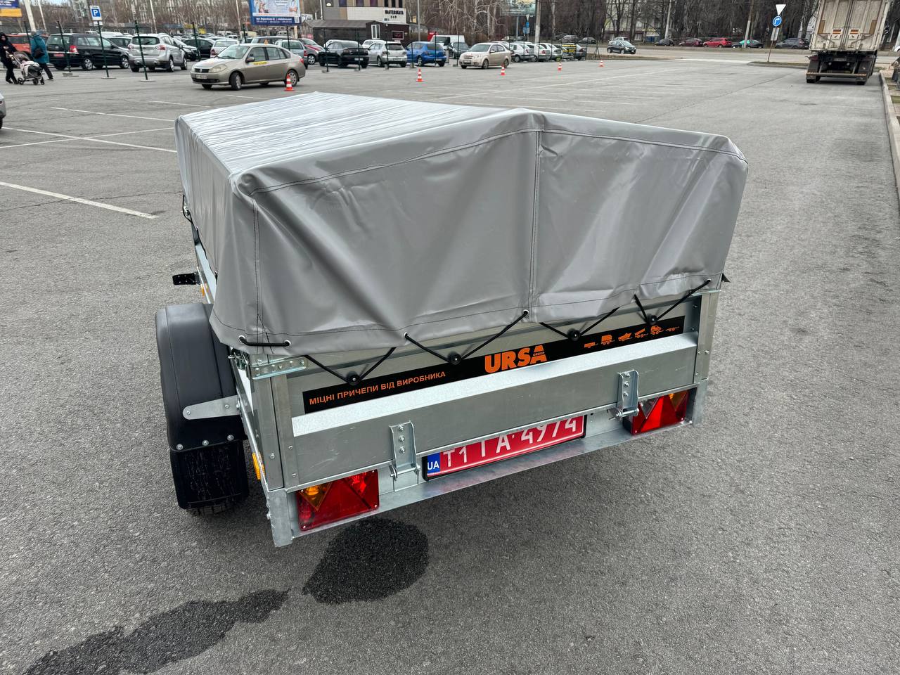 Причіп оцинкований Здоровань 2000х1250 з низьким тентом