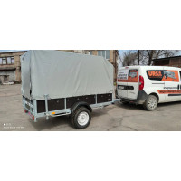 Причіп оцинкований Оптима 2500х1250 з високим тентом 1500мм
